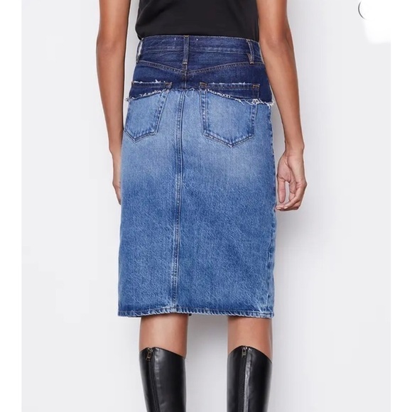 Frame Reconstructed Denim Skirt Size 25 - Picture 2 of 10